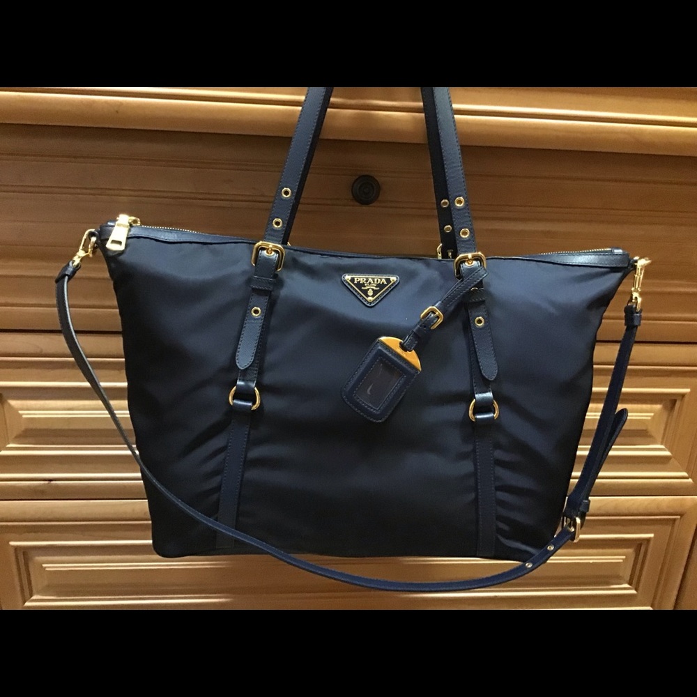 PRADA Tessuto nylon Saffiano blue
